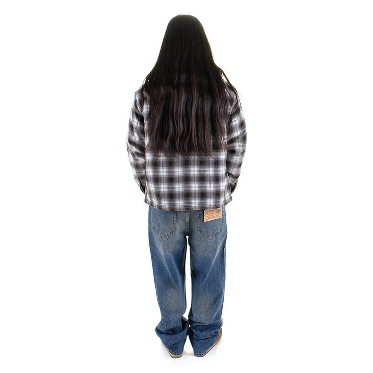 Zip Hooded Plaid Shirt