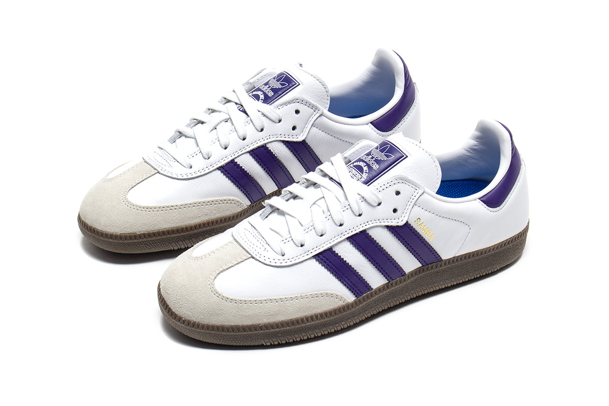 Adidas |&nbsp;Samba ADV
Style # IE6613
Color : Cloud White / Collegiate Purple