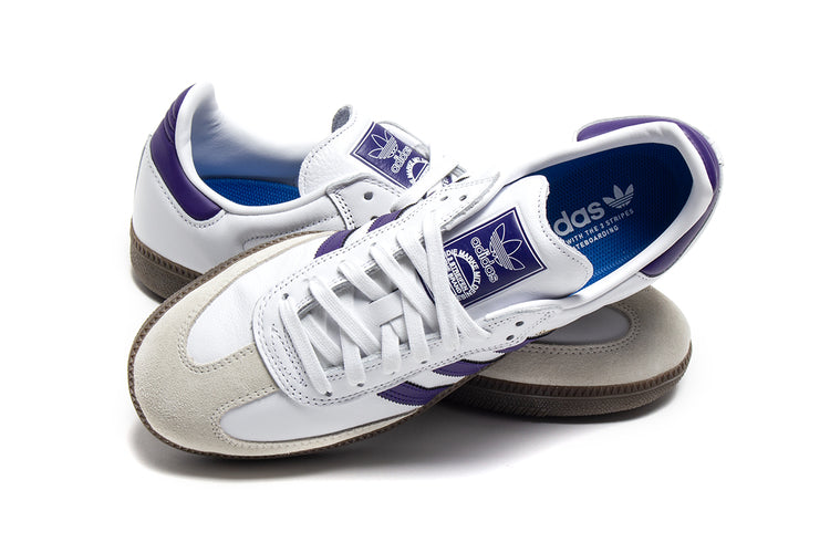 Adidas |&nbsp;Samba ADV
Style # IE6613
Color : Cloud White / Collegiate Purple