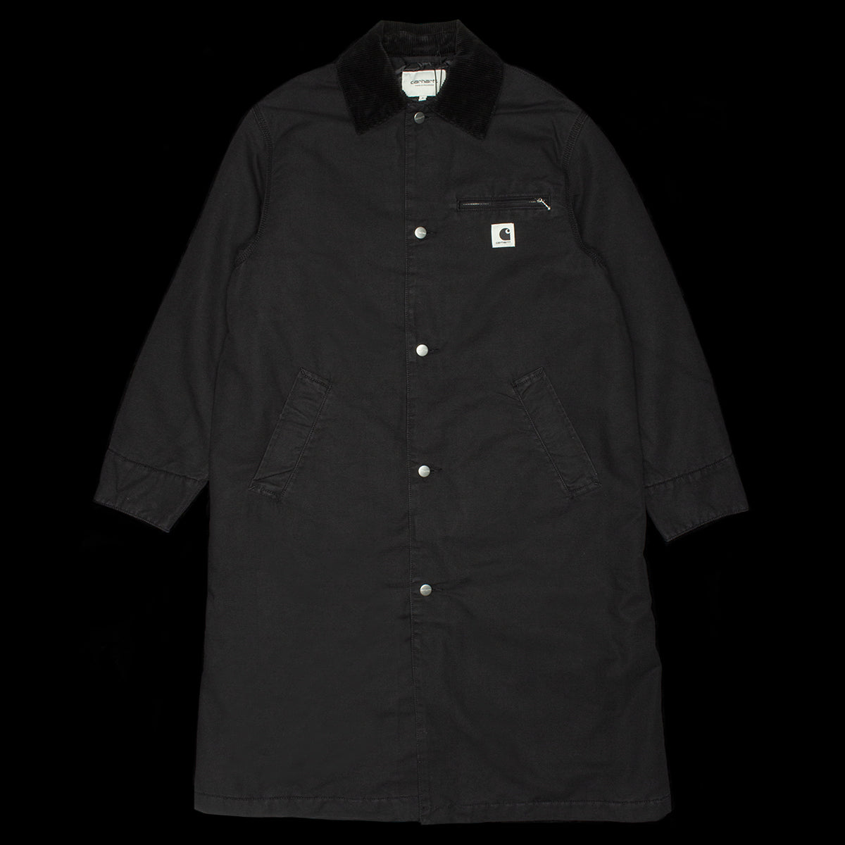 Carhartt WIP - Women's Webster Coat
Style # I035676-00E
Color : Black / Black (Stone Washed)