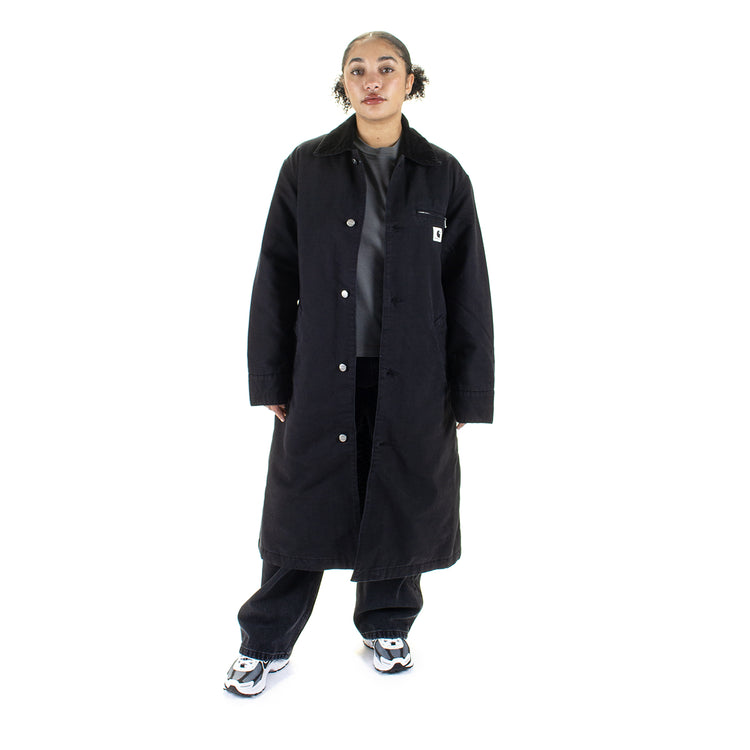 Carhartt WIP - Women's Webster Coat
Style # I035676-00E
Color : Black / Black (Stone Washed)