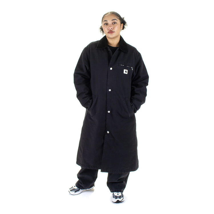 Carhartt WIP - Women's Webster Coat
Style # I035676-00E
Color : Black / Black (Stone Washed)