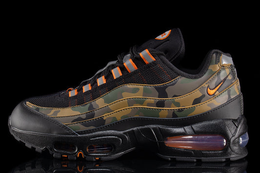 Nike - Air Max 95
Style # HQ1973-001
Color : Black / Safety Orange / Metallic Silver