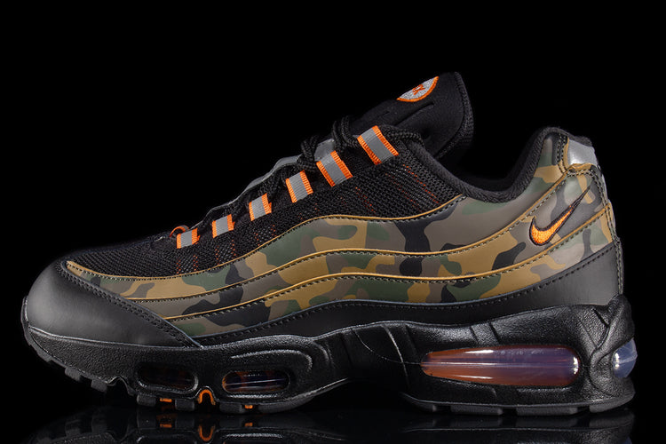 Nike - Air Max 95
Style # HQ1973-001
Color : Black / Safety Orange / Metallic Silver