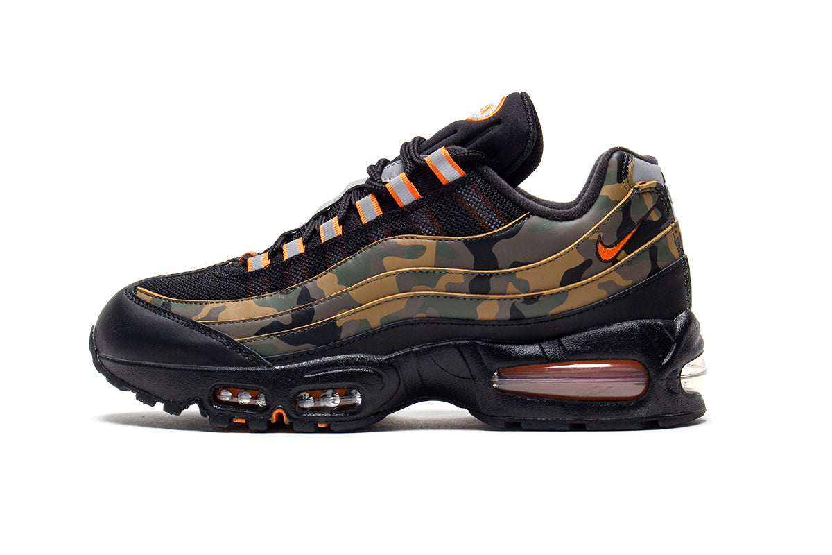 Nike - Air Max 95
Style # HQ1973-001
Color : Black / Safety Orange / Metallic Silver