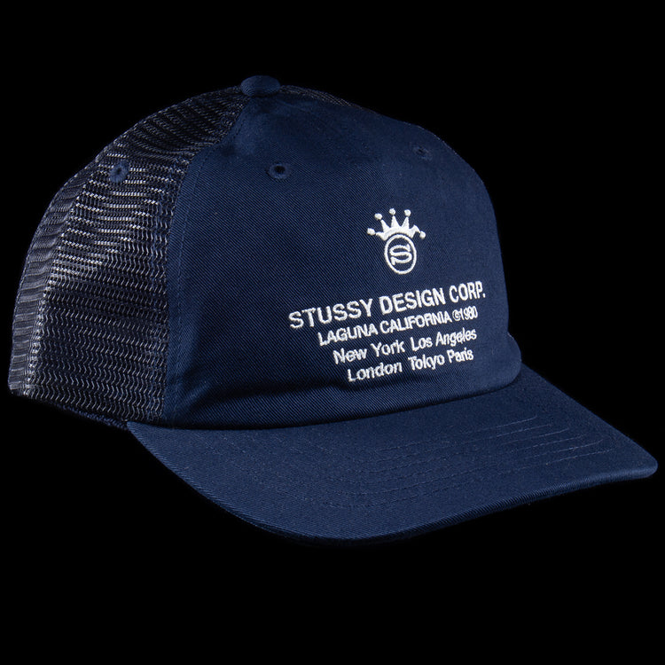 Stussy | LP Design Crop Trucker Cap
Style # 1311155
Color : Navy