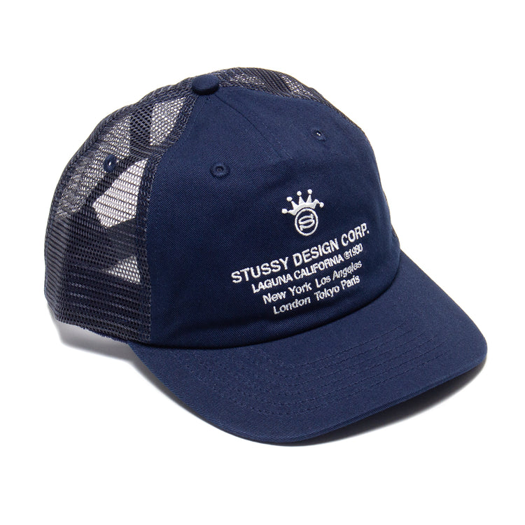 Stussy | LP Design Crop Trucker Cap
Style # 1311155
Color : Navy