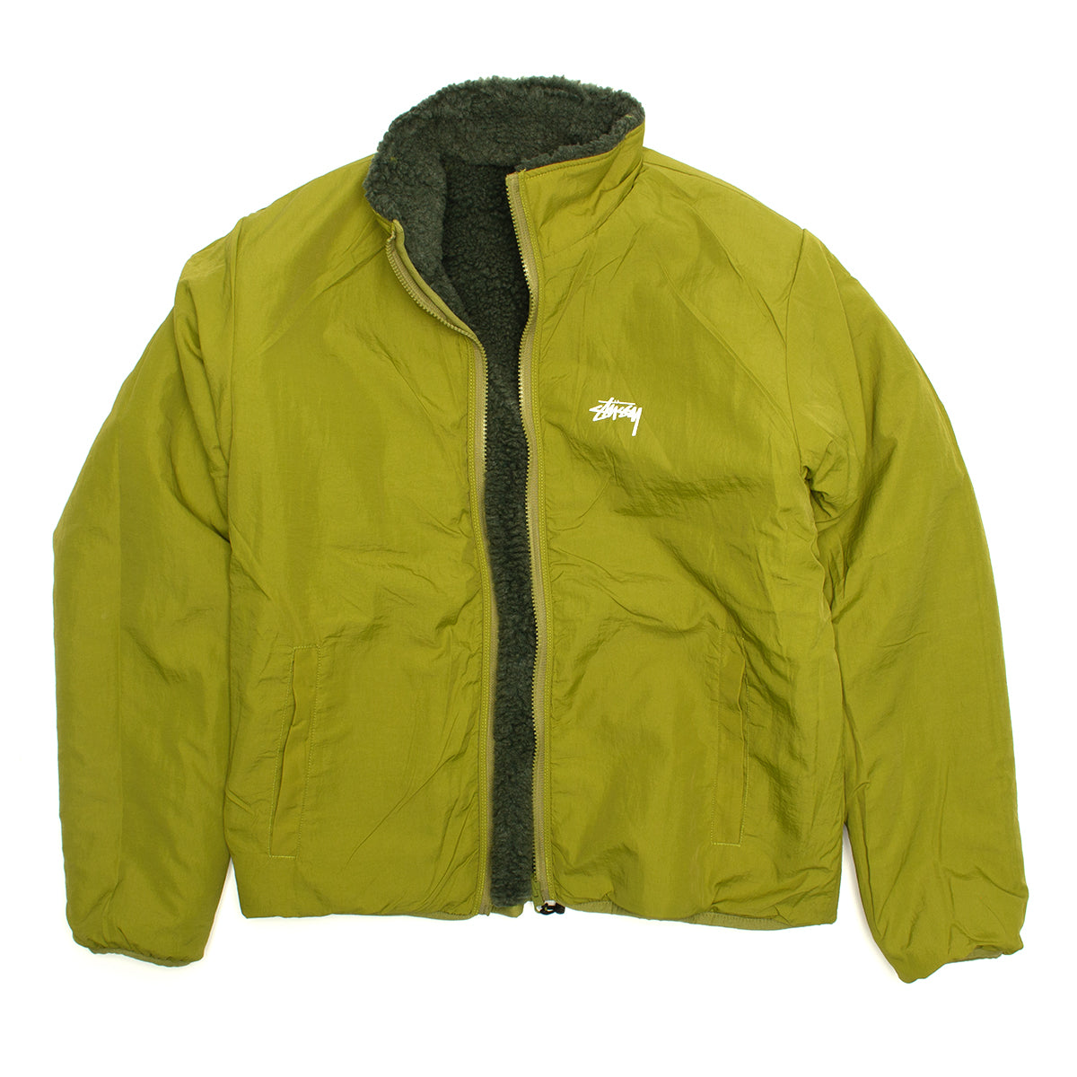 Stussy | Sherpa Reversible Jacket
Style # 118529
Color : Dark Green