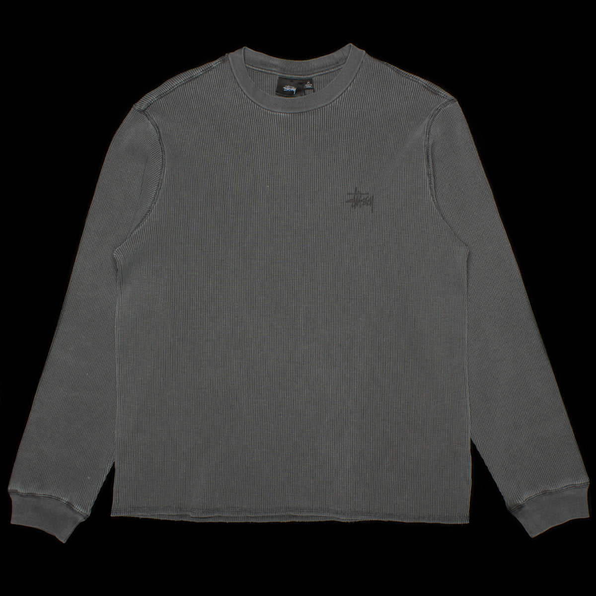 Stussy | Basic Stock L/S Thermal Style # 1140314 Color : Washed Black
