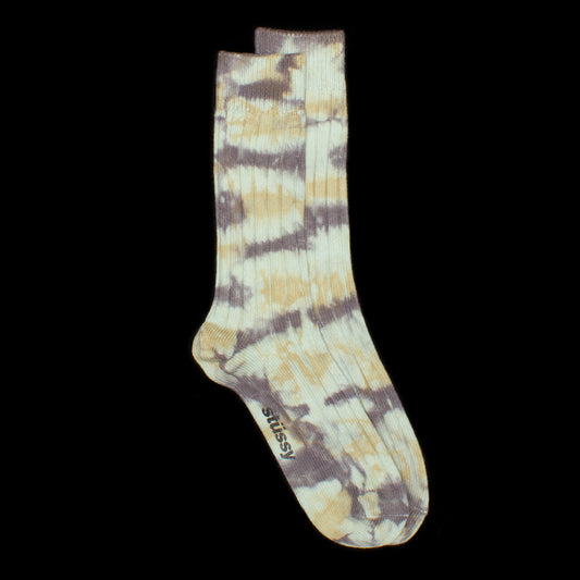 Stussy | Multi Dyed Ribbed Socks Style # 138906 Color : Cloud / Sand