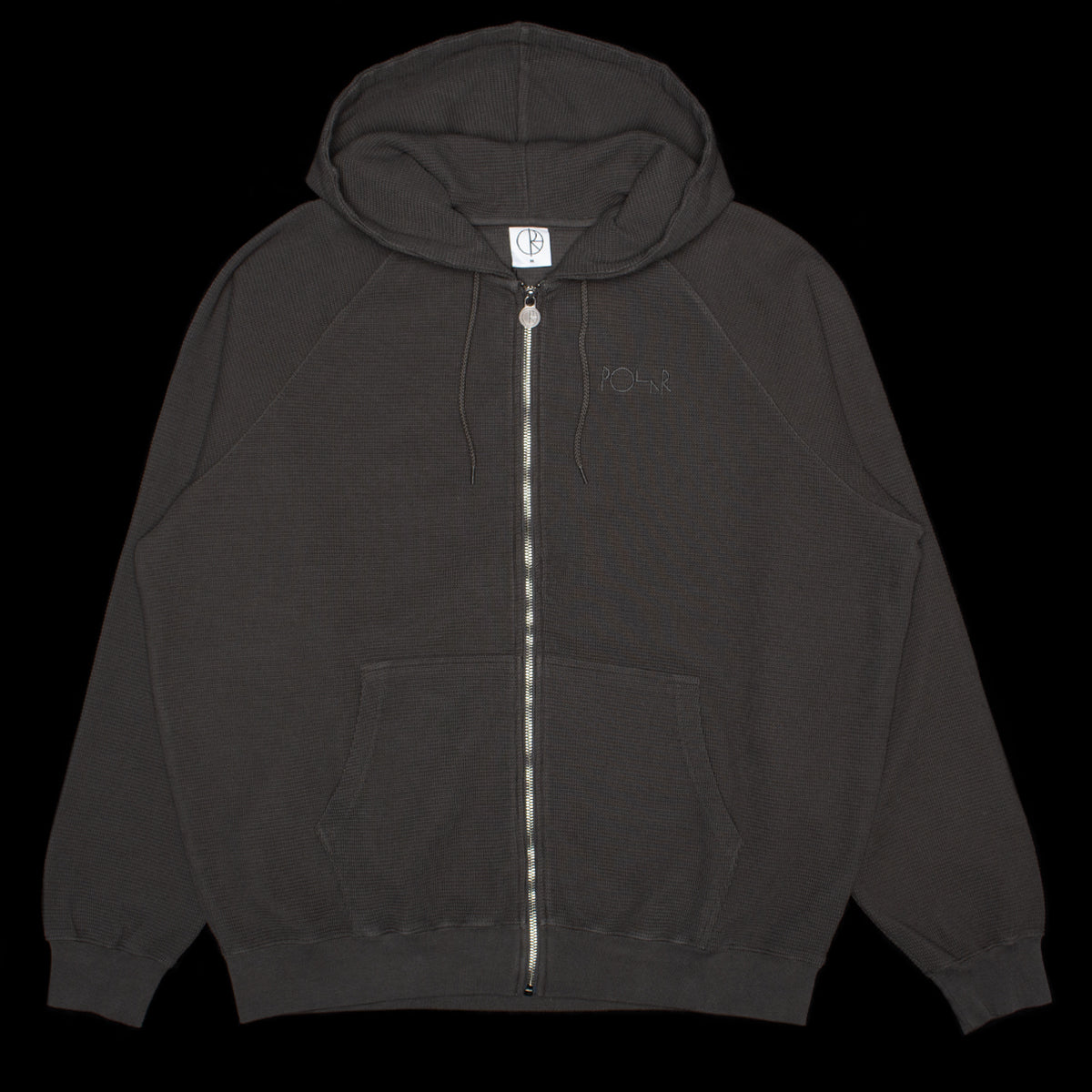 Polar Skate Co. - Waffle Zip Hoodie
Color : Dirty Black