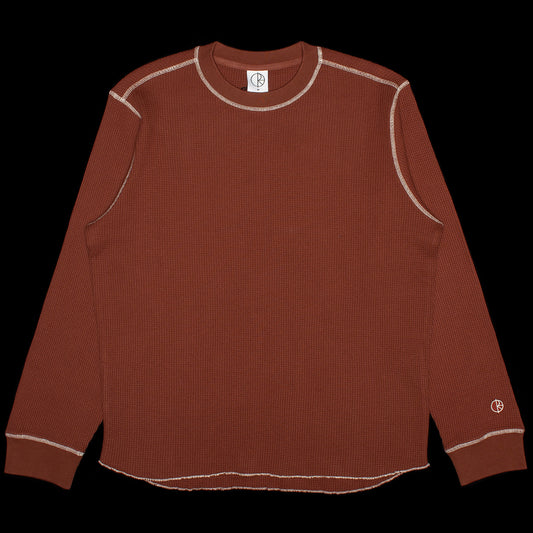 Polar Skate Co. - Dylan L/S T-Shirt
Color : Wine / White