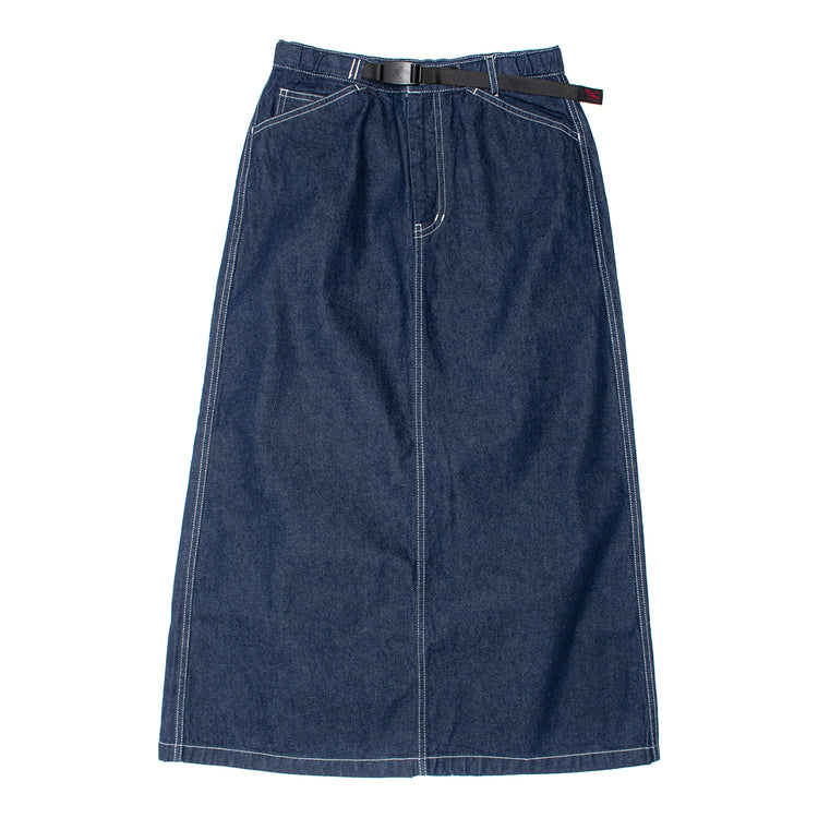 Gramicci - Women's Sutter Denim Skirt
Style # G5FW-SK028

Color : Rinsed Indigo