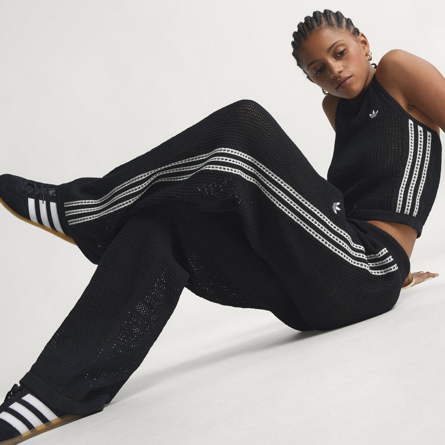 Adidas Originals - Women's Knitted Crochet Firebird Track Pant
Style # KC6494
Color : Black