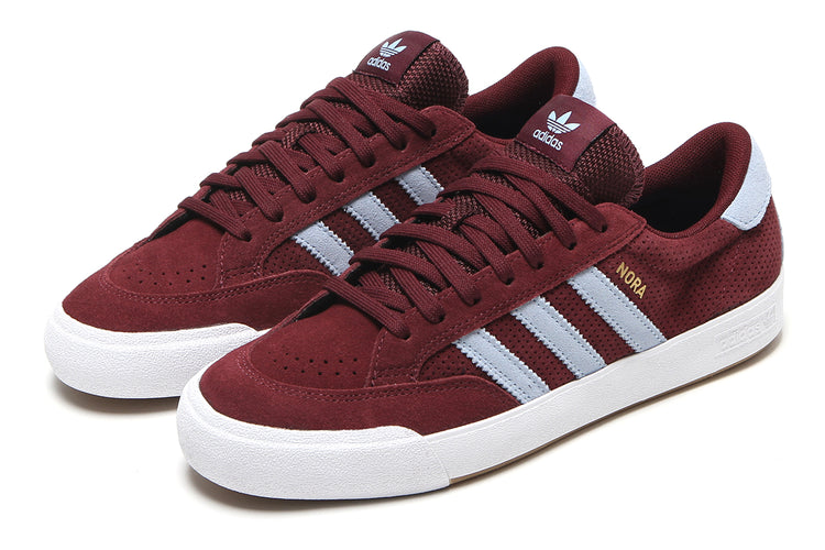 Adidas - Nora
Style # HQ4698
Color : Maroon / Clear Sky / Cloud White