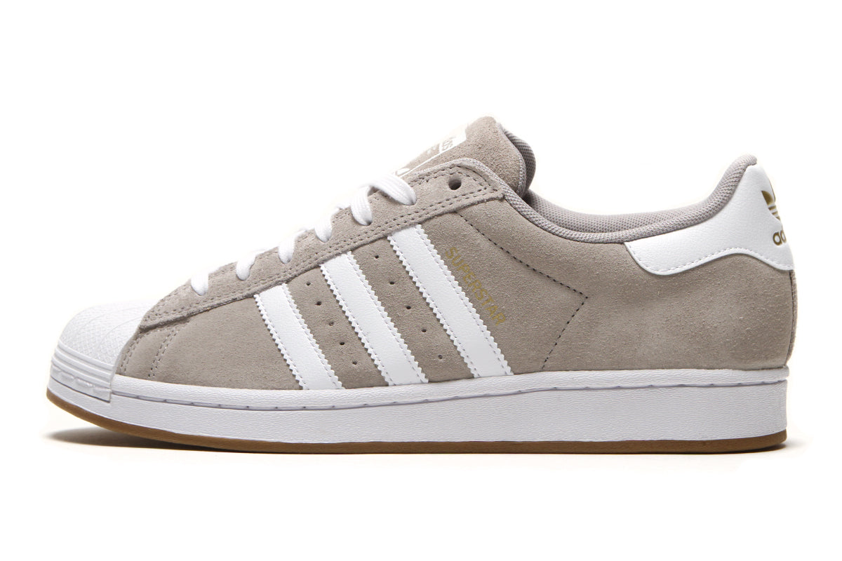 Adidas Skateboarding - Superstar ADV
Style # KI5733
Color : Clear Granite / Cloud White / Gold Metallic