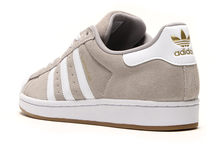 Adidas Skateboarding - Superstar ADV
Style # KI5733
Color : Clear Granite / Cloud White / Gold Metallic