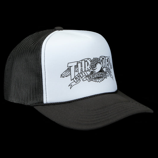 Thrasher x Anti Hero | Mag Banner Trucker Hat Black White