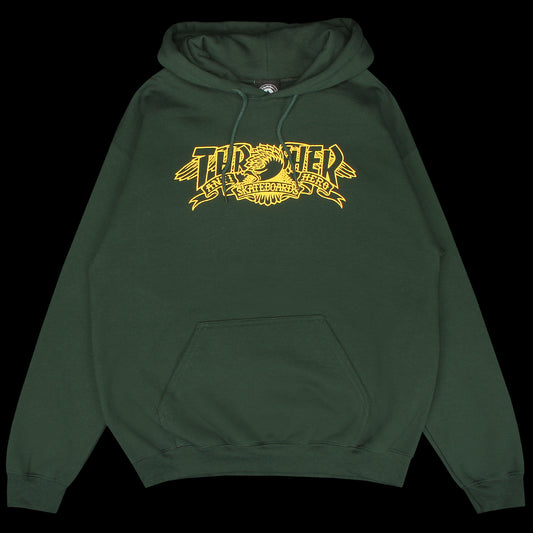 Thrasher x Anti Hero | Mag Banner Hoodie Forest Green