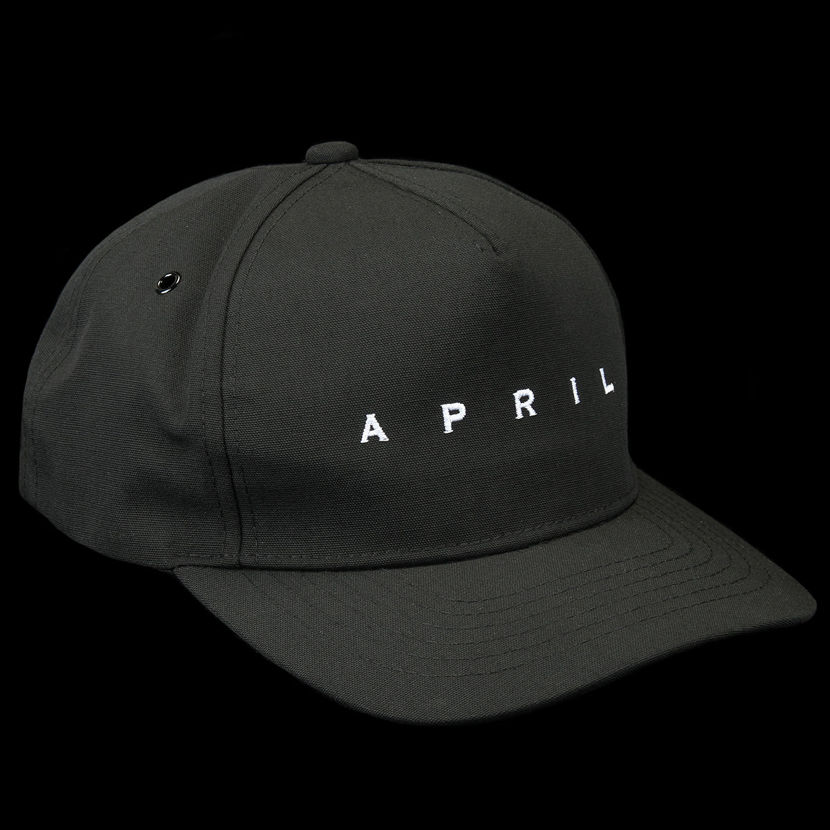 April | EMB Snapback Hat Black