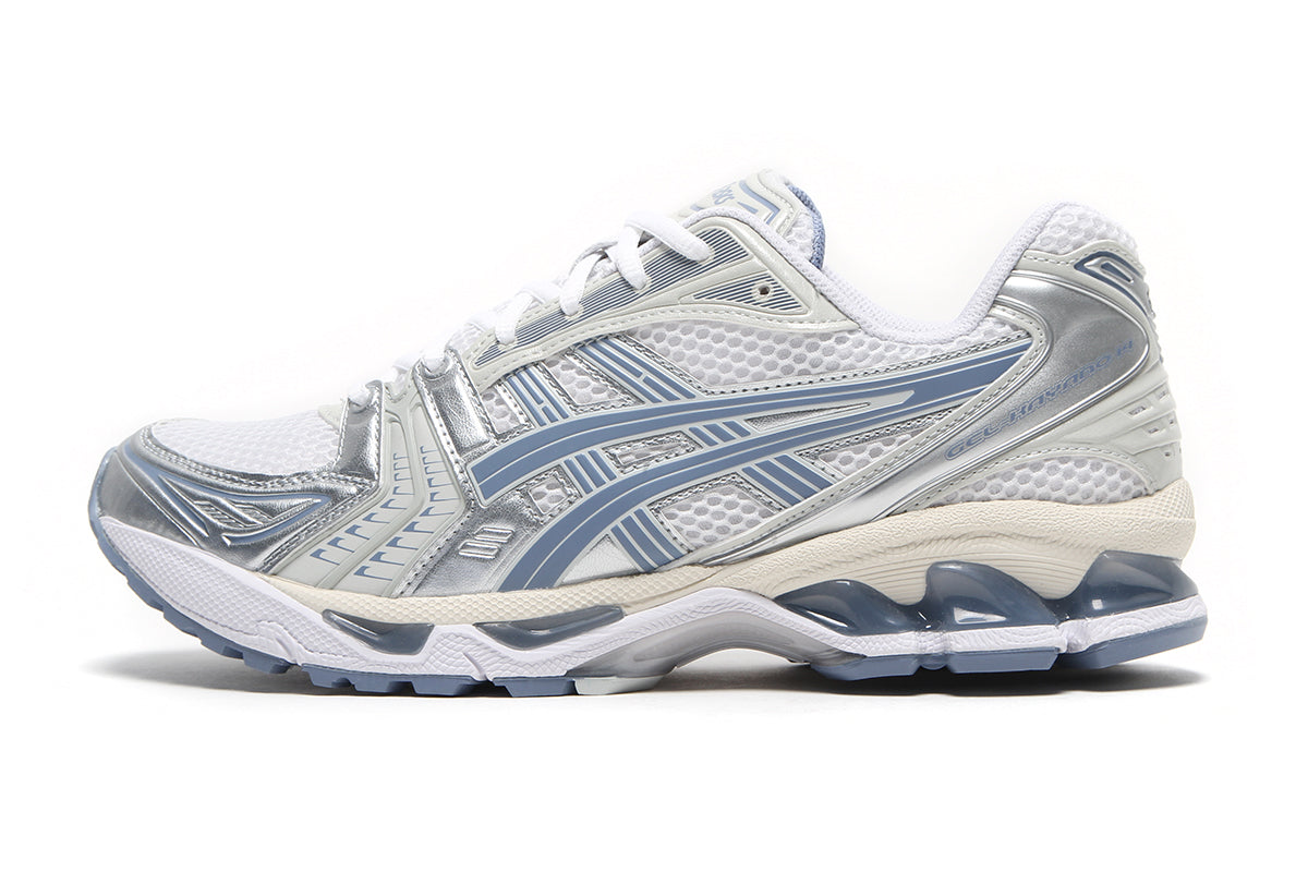 Asics - Gel-Kayano 14
Style # 1203A537.115
Color : White / Light Navy