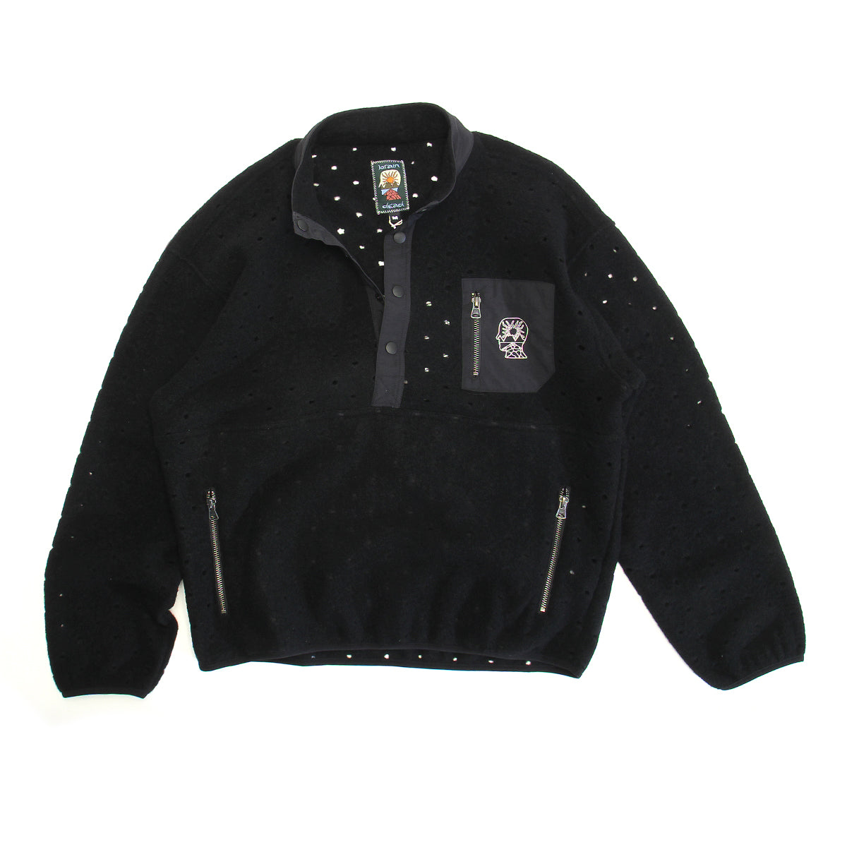 Brain Dead - Hole Mock Neck Pullover
Color : Black