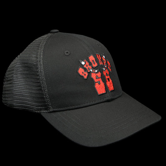 Bronze 56k | Bullseye Trucker Hat
Color : Black