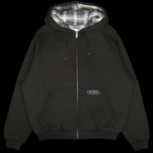Butter Goods - Plaid Lined Zip-Thru Hoodie
Color : Black