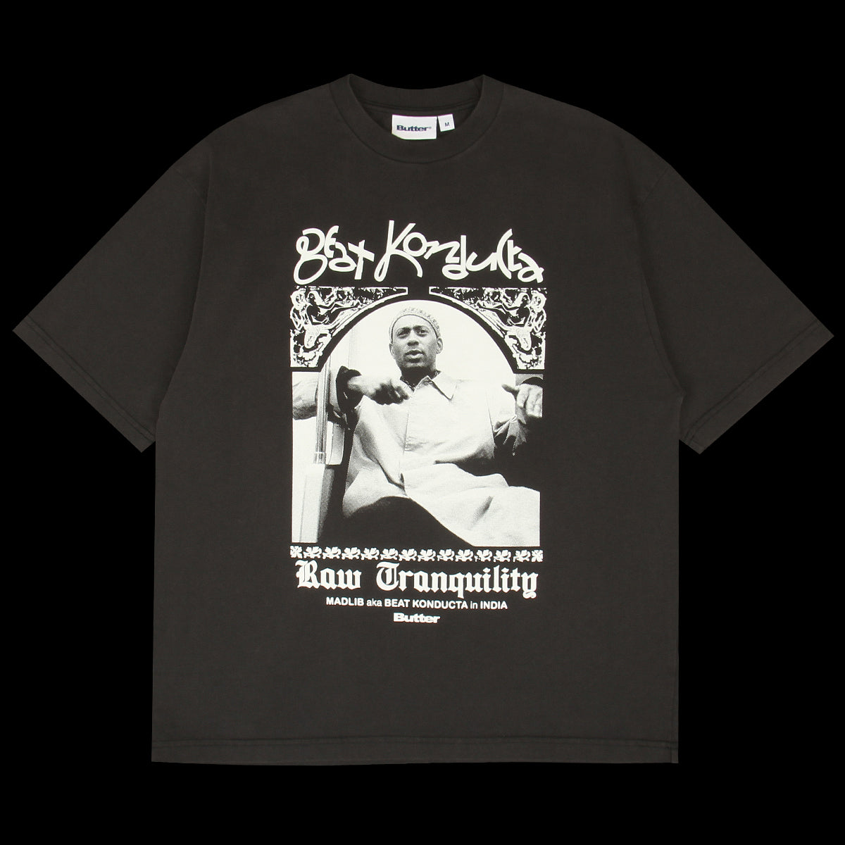 Butter Goods x Madlib - India T-Shirt
Color : Washed Black