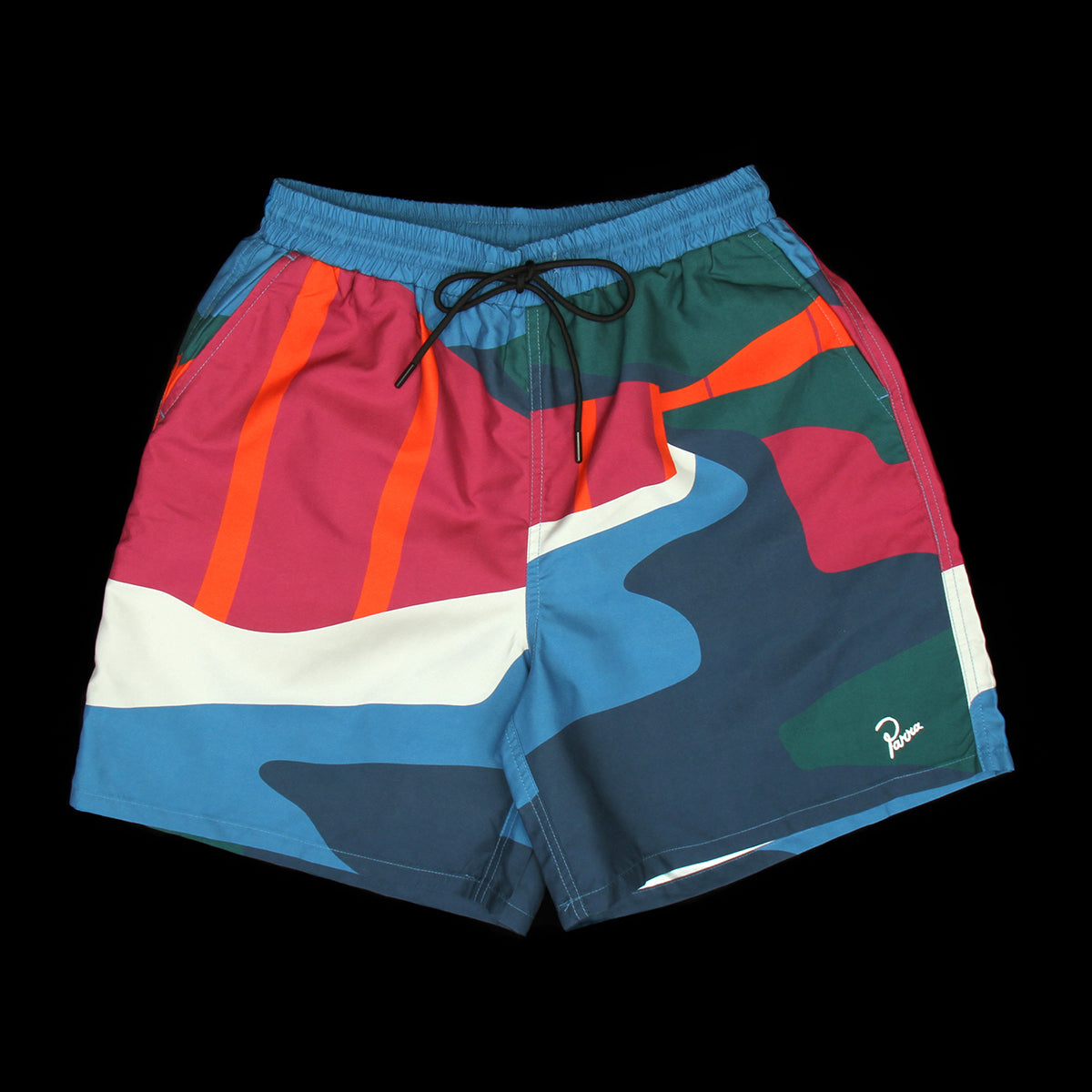 by Parra - The Festival Fence Swim Shorts
Color : Blue
