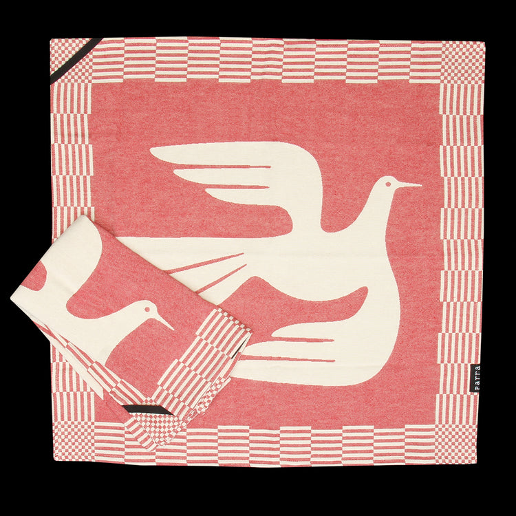by Parra - Infinite Kitchen Bird Towel Set
Color : Red