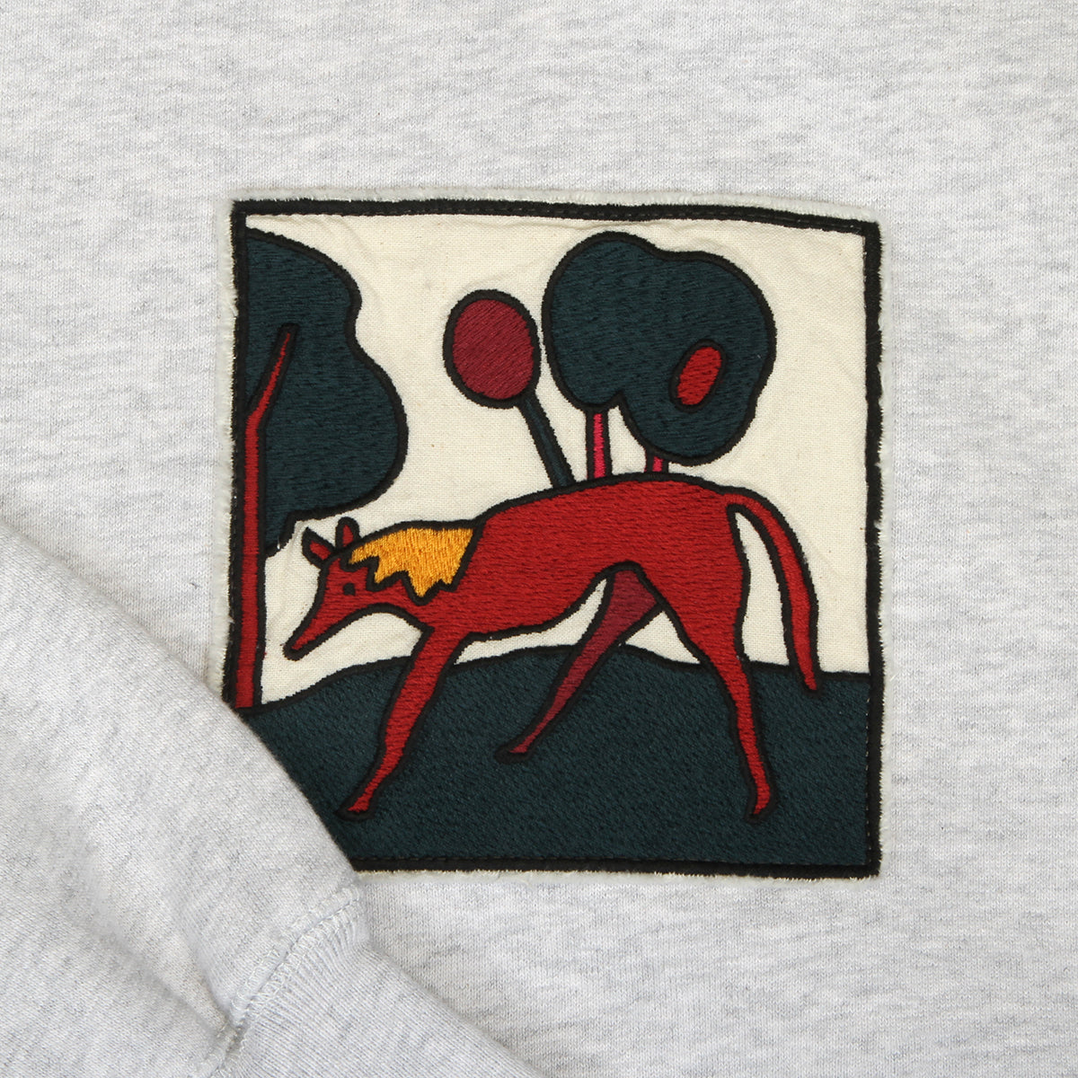 by Parra - Long Lost Leg Crewneck
Style # 56135
Color : Heather Grey