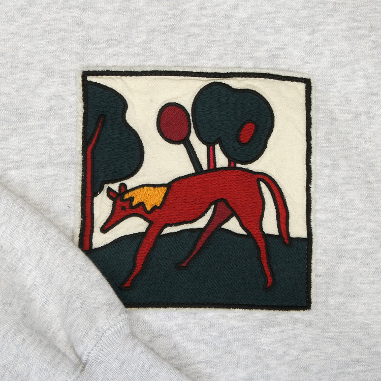 by Parra - Long Lost Leg Crewneck
Style # 56135
Color : Heather Grey