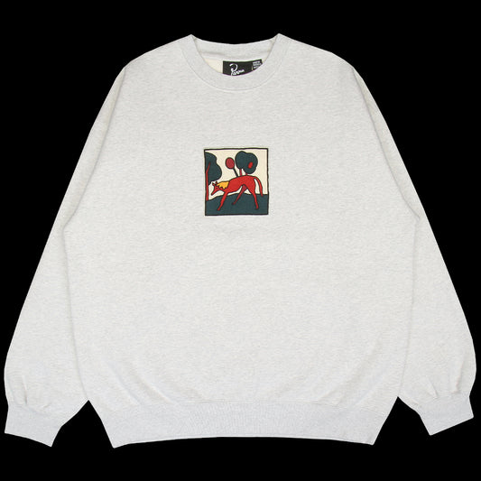 by Parra - Long Lost Leg Crewneck
Style # 56135
Color : Heather Grey