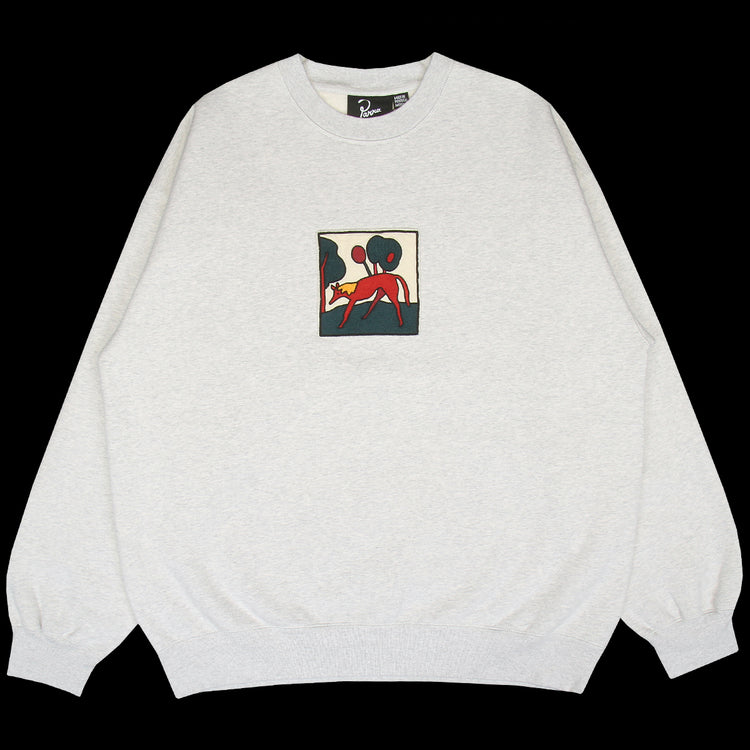 by Parra - Long Lost Leg Crewneck
Style # 56135
Color : Heather Grey