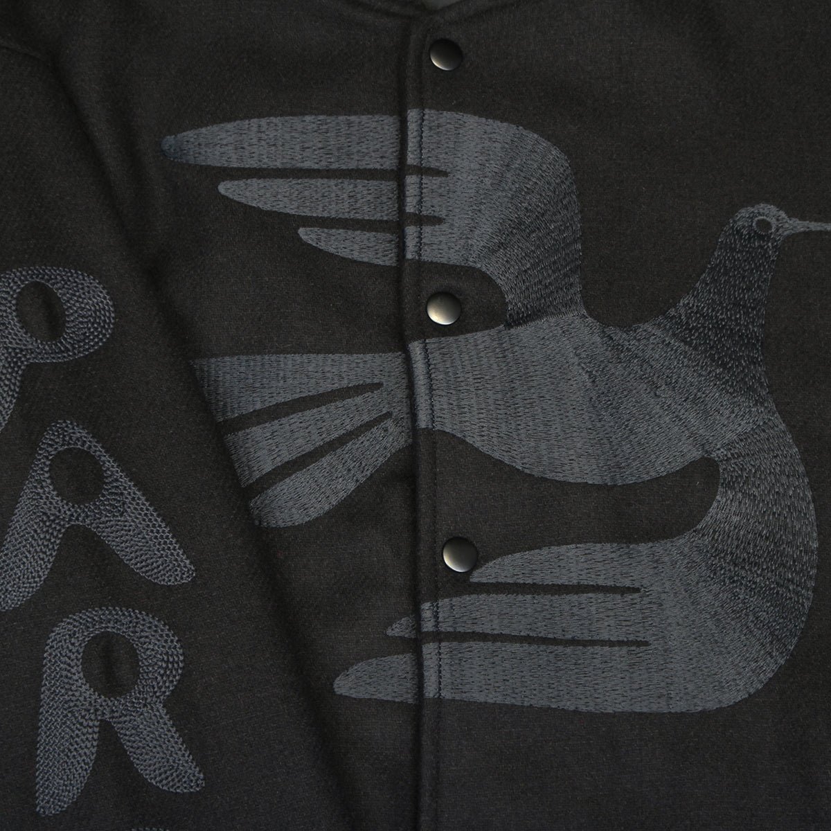 by Parra - Not Movie Quality Varsity Jacket
Color : Black