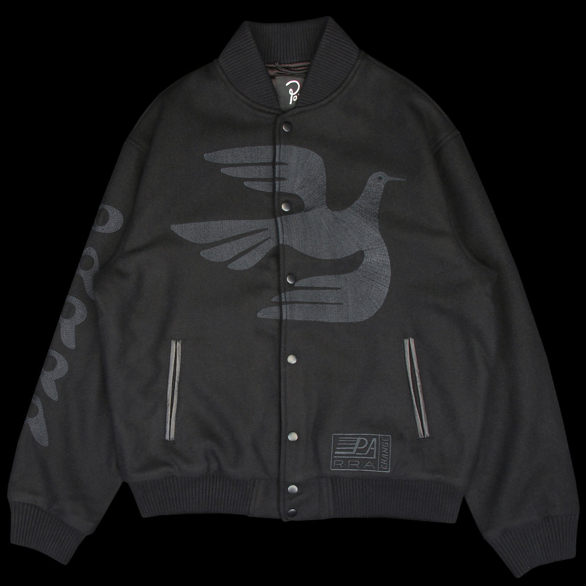 by Parra - Not Movie Quality Varsity Jacket
Color : Black