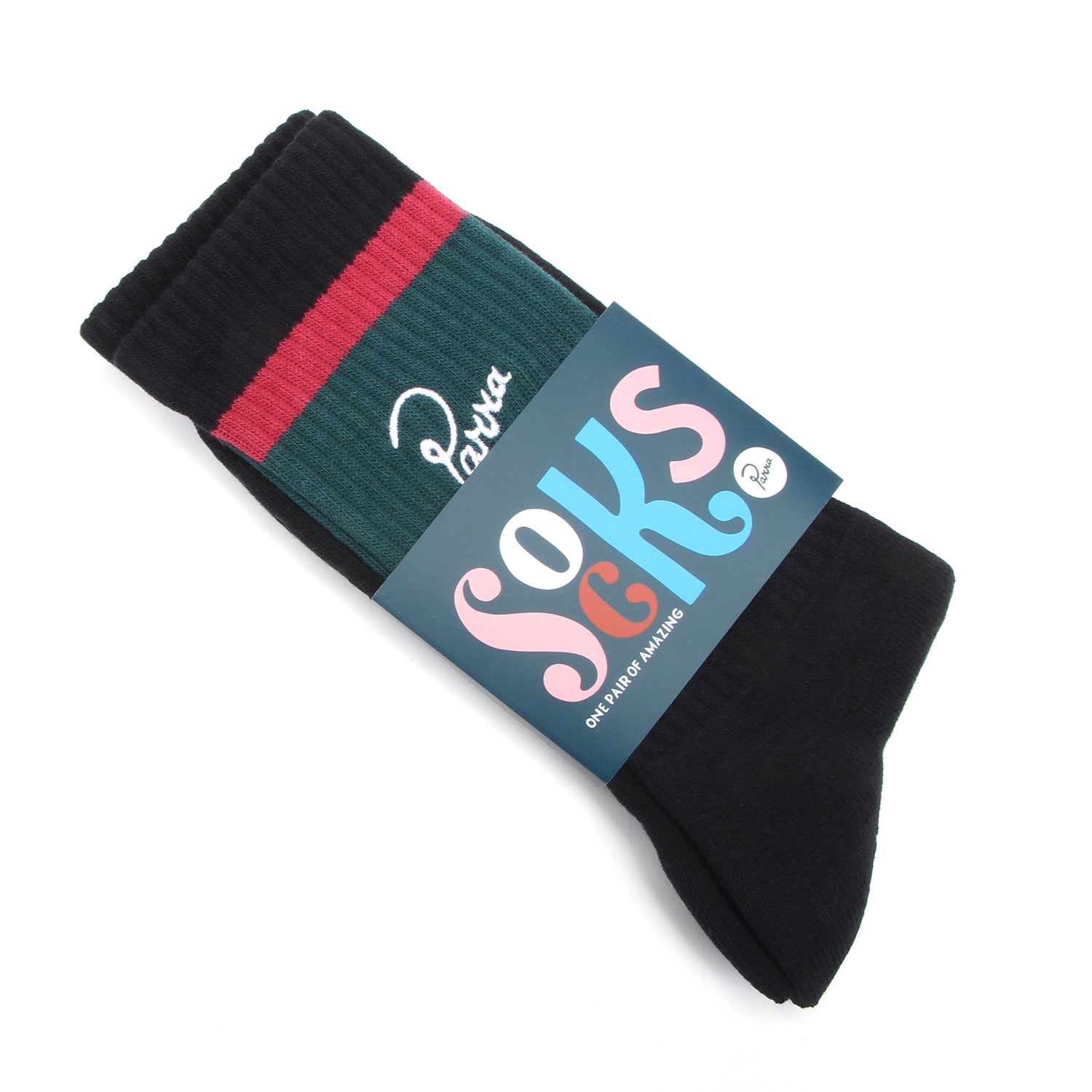 by Parra Script Logo Crew Sock Dark Blue