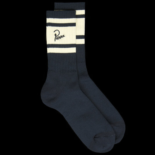 by Parra - Signature Striped Crew Sock
Color : Navy Blue