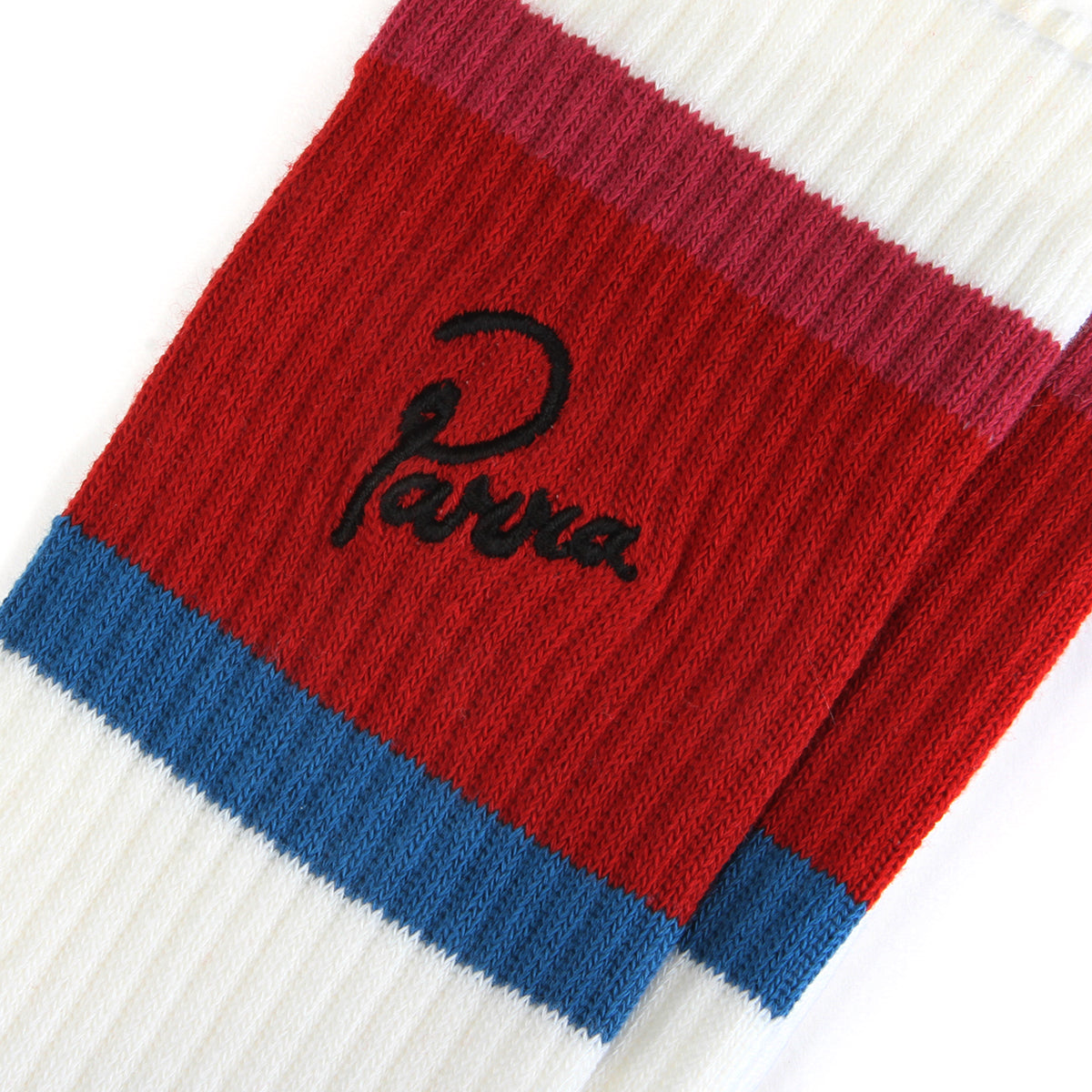 by Parra - Signature Striped Crew Socks
Color : White / Red