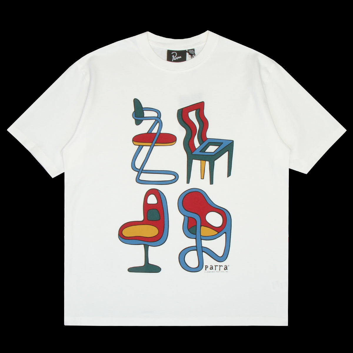 by Parra - Unreasonable Chairs T-Shirt
Color : White