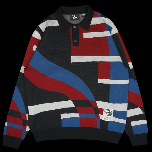 by Parra - Vertical Forest Knitted Polo
Color : Blue