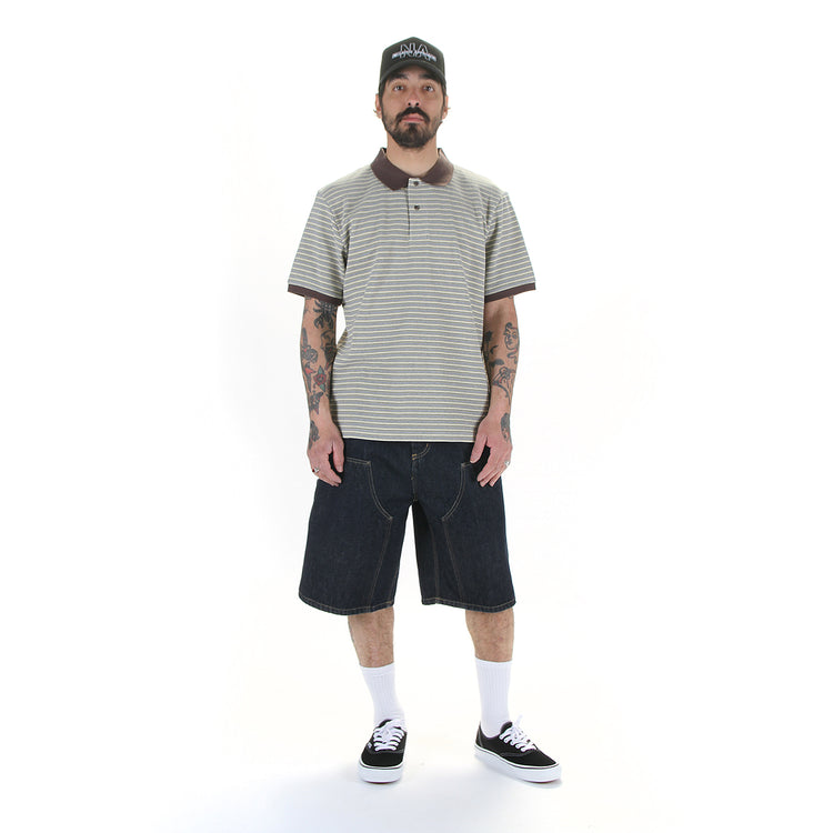 Carhartt WIP - OG Aden Double Knee Short
Style # I036590_01_02
Color : Blue Rinsed