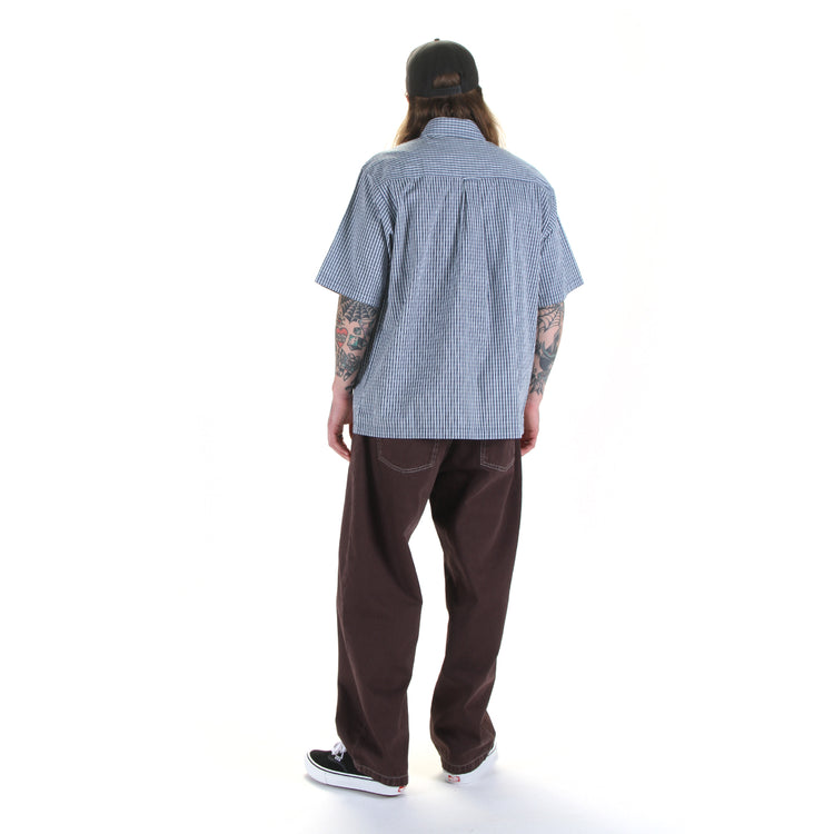 Carhartt WIP - Groff Shirt
Style # I036191-3Q4
Color : Groff Check / Blue River

Carhartt WIP - Brandon Pant
Style # I034809-3IS
Color : Shale (Stone Dyed)