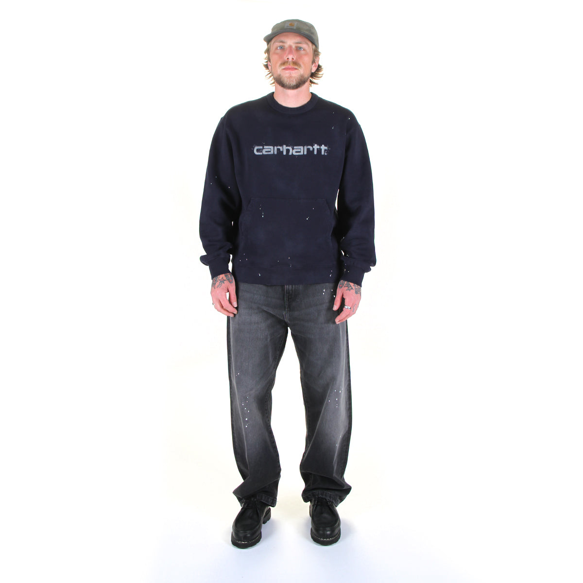 Carhartt WIP - Landon Pant
Style # I034733-89EJ
Color : Black (Destroy Wash Splatter)