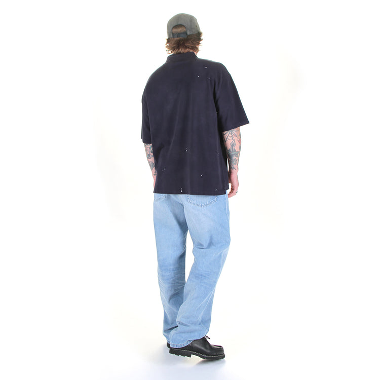 Carhartt WIP - Painter Polo
Style # I036856-1C
Color : Dark Navy (Destroy Wash Splatter)