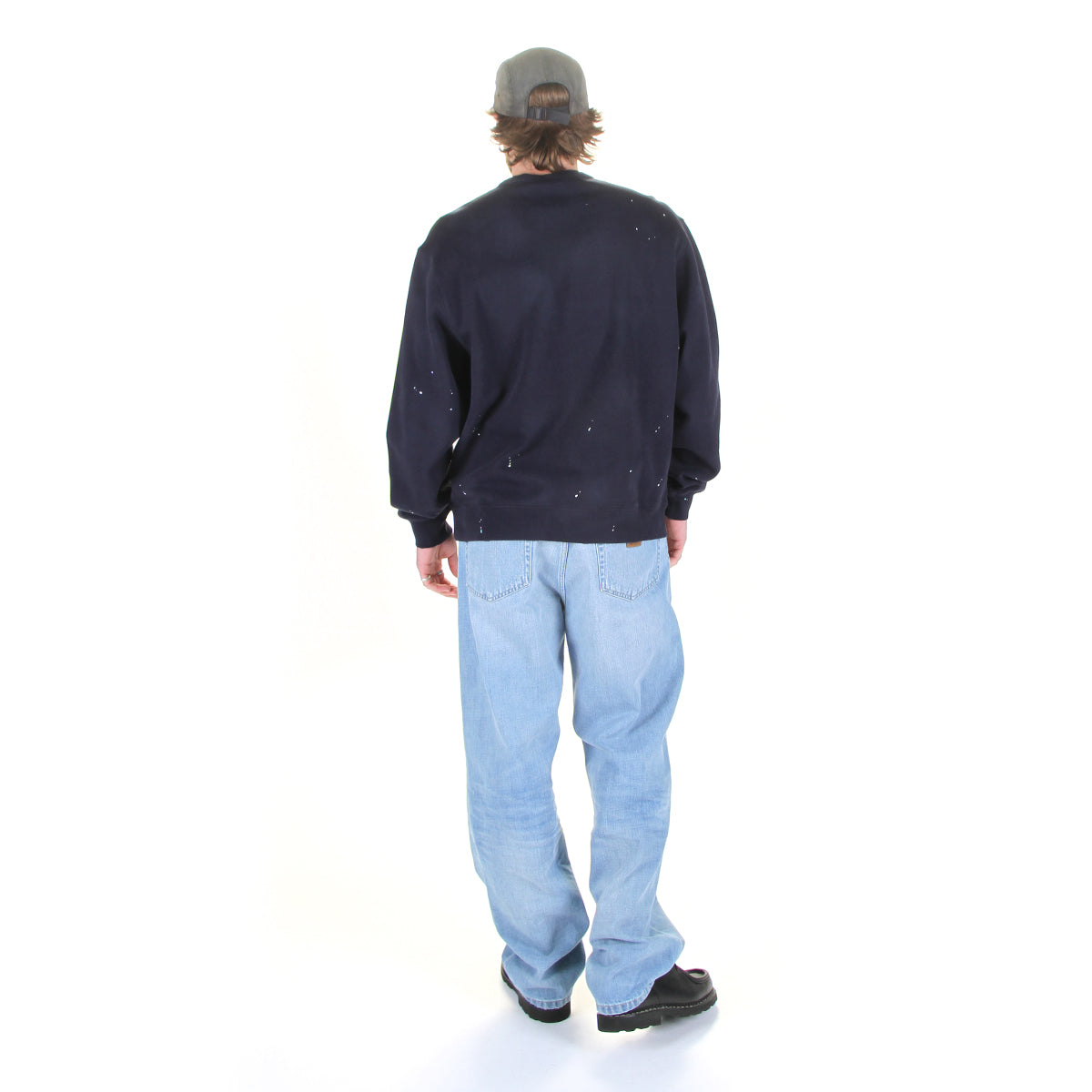Carhartt WIP - Painter Sweatshirt
Style # I036899-1C
Color : Dark Navy (Destroy Wash Splatter)