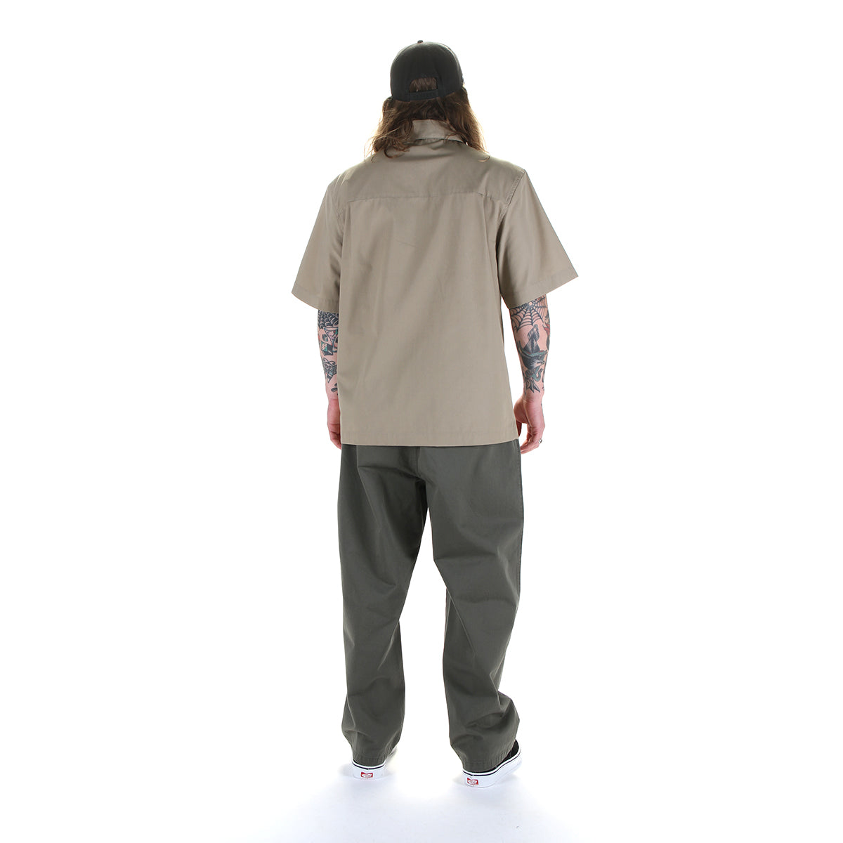 Carhartt WIP - Marv Pant
Style # I033129-1106
Color : Leaf

Carhartt WIP - Postal Zip Shirt
Style # I0361189-3MS
Color : Iroko / Black