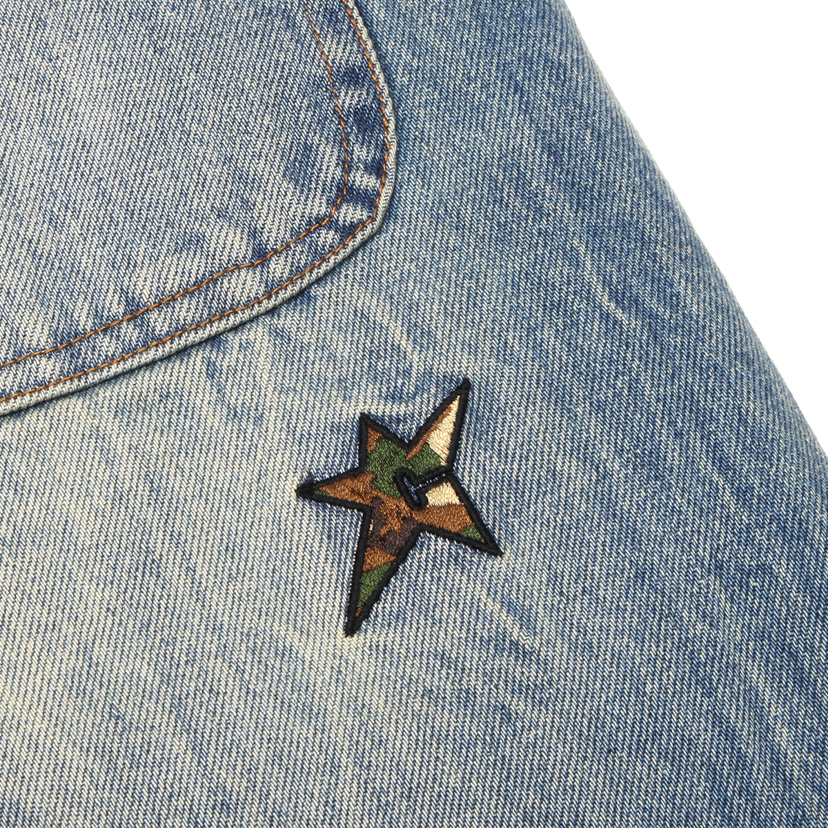 Carpet Company - Faded C-Star Denim Shorts
Color : Blue