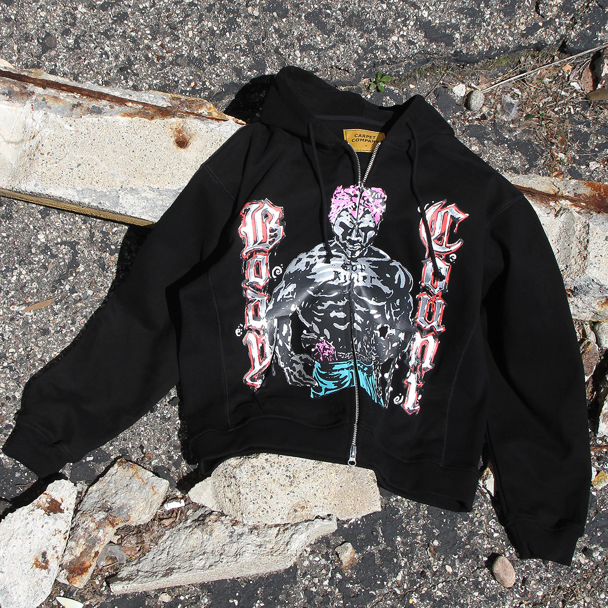 Carpet Company - Body Count Zip-Up Hoodie
Color : Black